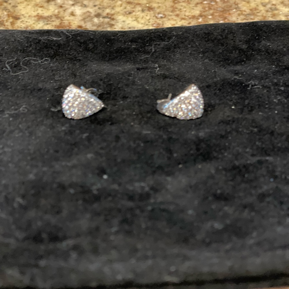 Pavé Cubic Zirconia Huggie Hoop Earrings